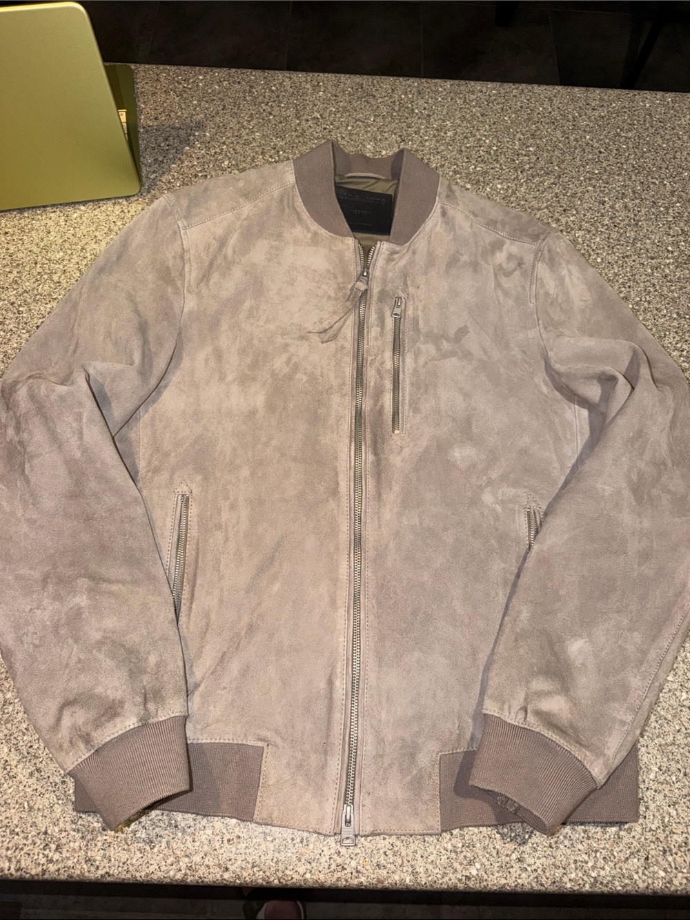 All Saints Kemble Suede Bomber Jacket
